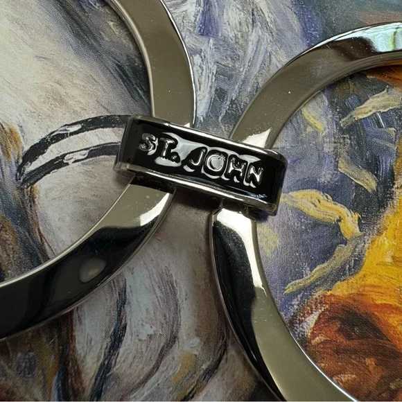 NWT St. John Silver Toned Circle Chain Link Belt Adjustable Accessory Metal - Picture 7 of 11